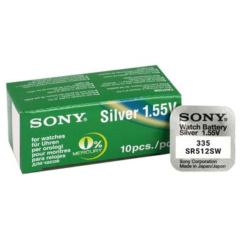 10 x Sony 335 Mini Silver battery/SR 512 SW