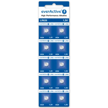 10x alkaline mini battery everActive AG4 G4 LR626 LR66