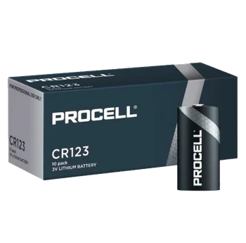 10x Duracell Procell CR123 lithium battery