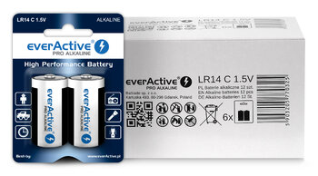 everActive Pro LR14 / C alkaline batteries (box) - 12 pcs