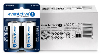 everActive Pro LR20 / D alkaline batteries (carton) - 12 pcs