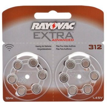 12 x baterie do aparatów słuchowych Rayovac Extra Advanced 312 MF