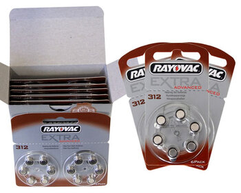 120 x bateria cynkowo-powietrzna Rayovac Extra Advanced 312 + 3 listki po 6szt (138 baterii)