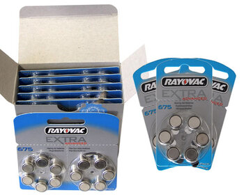 120 x bateria cynkowo-powietrzna Rayovac Extra Advanced 675 + 3 listki po 6szt (138 baterii)