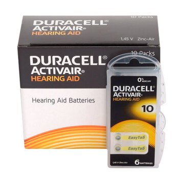 120 x Duracell ActivAir 10 hearing aid batteries