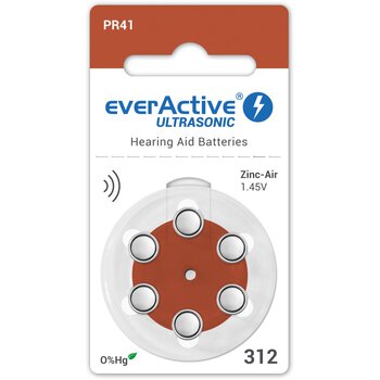 120 x everActive ULTRASONIC 312 hearing aid batteries