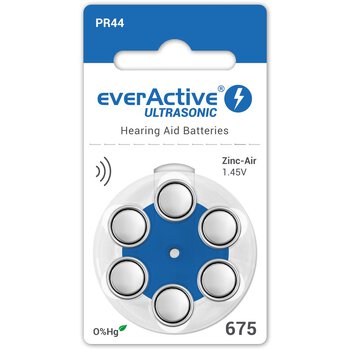 120 x everActive ULTRASONIC 675 hearing aid batteries