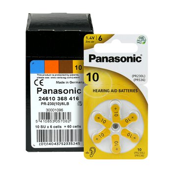 120 x Panasonic 10 / PR10 / PR230L / PR536 / PR70 Hearing Aid Batteries