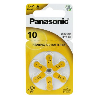 120 x Panasonic 10 / PR10 / PR230L / PR536 / PR70 Hearing Aid Batteries