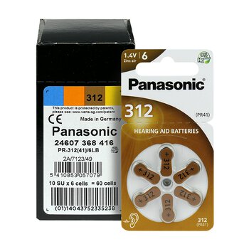 120 x batteries for Panasonic 312 / PR312 / PR41 hearing aids