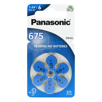 120 x Panasonic 675 / PR675 / PR44 hearing aid batteries