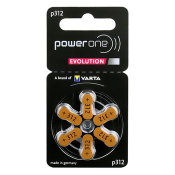 120 x Power One Evolution Varta 312 hearing aid batteries