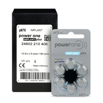 120 x Power One Implant Plus SAB 675 hearing aid batteries 120 x Power One Implant Plus SAB 675 hearing aid batteries