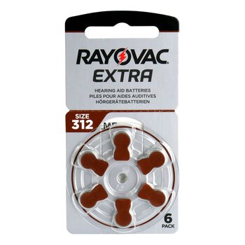 120 x Rayovac Extra 312 hearing aid batteries