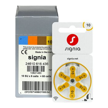 120 x Signia 10 hearing aid batteries