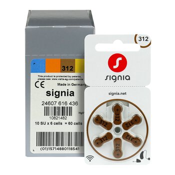 120 x Signia 312 hearing aid batteries