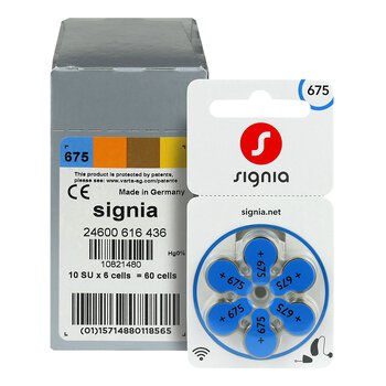 120 x Signia 675 hearing aid batteries