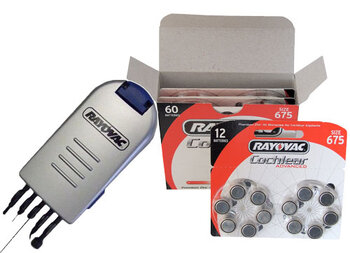 120 x Rayovac 675 Cochlear + zestaw do czyszczenia 5w1