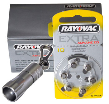 120 x Rayovac Extra Advanced 10 + latarka MacTronic NU-LIGHT