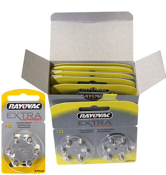 132 x baterie do aparatów słuchowych Rayovac Extra Advanced 10