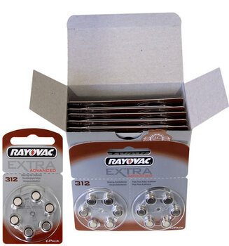 132 x baterie do aparatów słuchowych Rayovac Extra Advanced 312