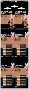 Baterie AA LR6 alkaliczne pakowane z blister 16 sztuk. Duracell.