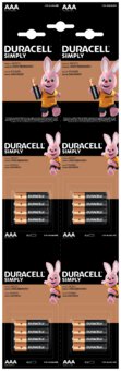 16 x Duracell 4x4 LR03 AAA HDBC alkaline battery (blister)