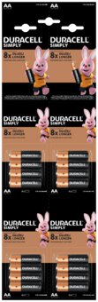 16 x Duracell 4x4 LR6 AA HDBC alkaline battery (blister)