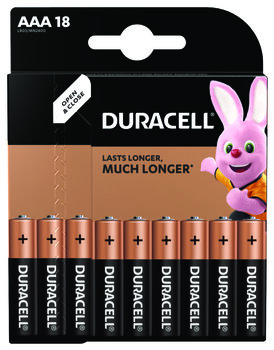 18 x Duracell Basic LR03 AAA alkaline battery (blister)