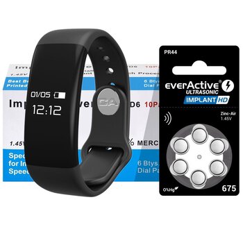 180 x baterie do aparatów słuchowych everActive ULTRASONIC IMPLANT HD 675 + smartband CA Verve CA-2100