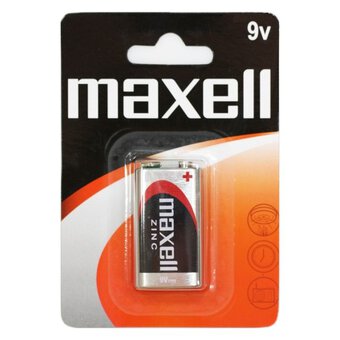 1 x Maxell 6f22/9V zinc carbon battery (blister)