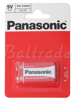 1 x Panasonic 6F22 Zinc-carbon battery (blister)