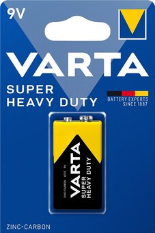1 x Varta Superlife 6F22 zinc carbon battery (blister)