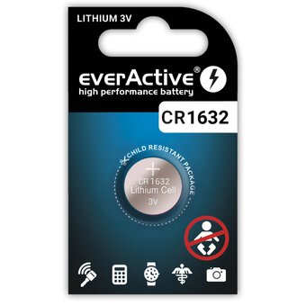 1 x lithium battery mini everActive CR1632