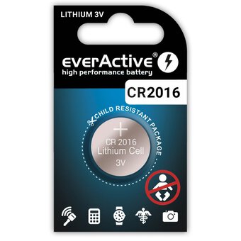 1 x lithium battery mini everActive CR2016