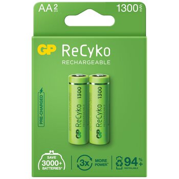 2 x rechargeable batteries AA / R6 GP ReCyko 1300 Series Ni-MH 1300mAh