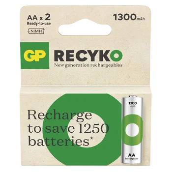 2 x AA / R6 Ni-MH GP ReCyko 1300 mAh rechargeable batteries