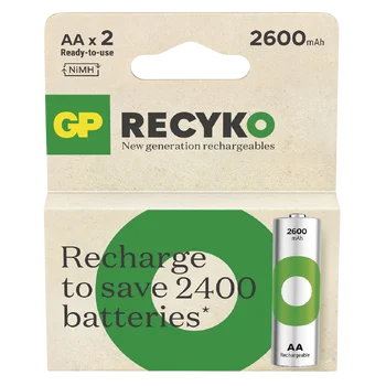 2 x rechargeable batteries AA / R6 Ni-MH GP ReCyko 2600mAh