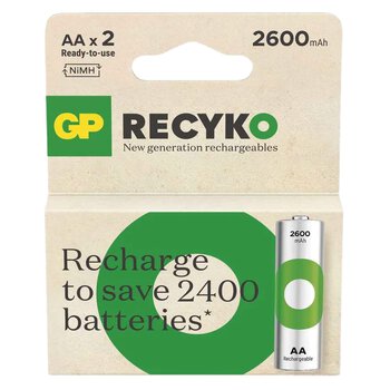 2 x rechargeable batteries AA / R6 Ni-MH GP ReCyko 2600mAh