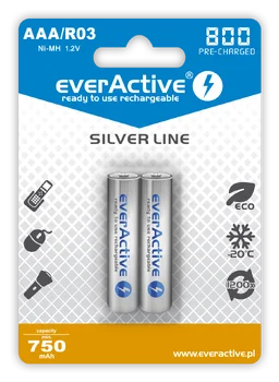 2 x akumulatorki everActive R03/AAA Ni-MH 800 mAh ready to use