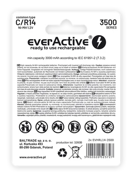 2x everActive R14/C Ni-MH 3500 mAh ready to use