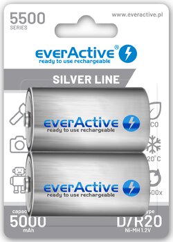 2 x akumulatorki everActive R20/D Ni-MH 5500 mAh ready to use