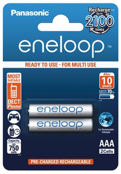 2 x Panasonic Eneloop R03 AAA 800mAh BK-4MCCE/2BE (blister)
