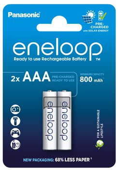 2 x Panasonic Eneloop R03 AAA 800mAh batteries BK-4MCDE/2BE (blister)