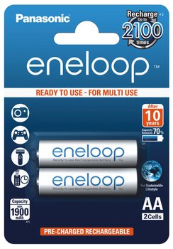 2 x Panasonic Eneloop R6 AA 2000mAh BK-3MCCE/2BE (blister)