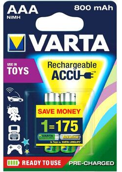 2 x akumulatorki Varta Ready2use TOYS R03 AAA Ni-MH 800mAh 56783