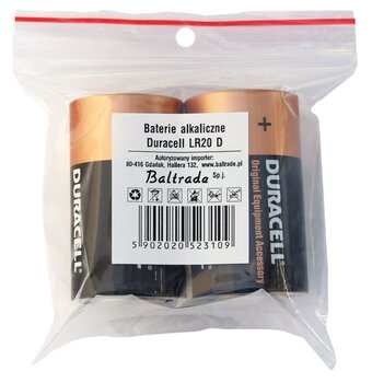 2 x bateria alkaliczna Duracell LR20 D (worek)