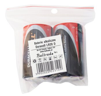 2 x bateria alkaliczna Duracell Procell LR20 D (worek)