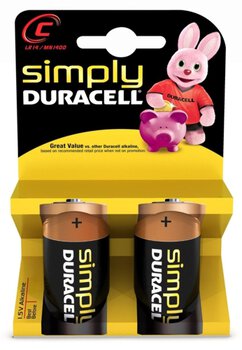 2 x bateria alkaliczna Duracell Simply LR14 C (blister)