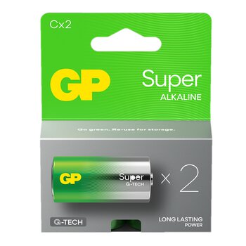 2 x GP Super Alkaline G-TECH LR14/C Alkaline Battery